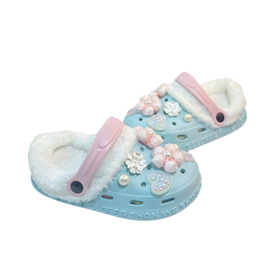 女童宝宝秋冬室内毛毛棉拖鞋防滑