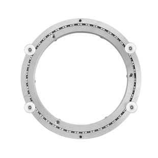 消音铝合金转盘圆桌底座餐桌家用轴承玻璃实木大理石饭桌旋转轨道