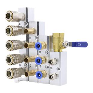 C式自锁快速接头分配器气泵配件气管多管路分气排开关气路分气块