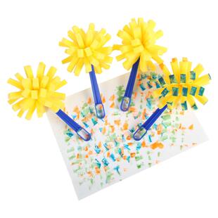 儿童手工DIY创作画刷手柄海绵刷海绵印章点状球状海绵画刷拓印具