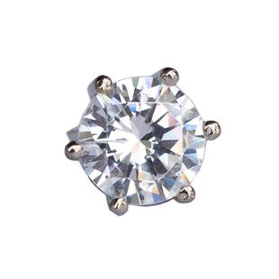 WBJ定制珠宝六爪耳钉 S925银纯银手工镶嵌hiphop耳钉超闪耳钉包邮