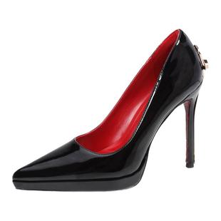 防水台大女主利刃权杖高跟鞋女2026新款细跟御姐性感红底尖头单鞋