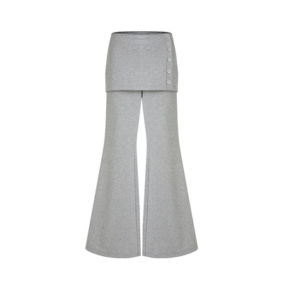 Age of Ascent 无腰头门襟多纽扣裙片假两件微喇裤长卫裤