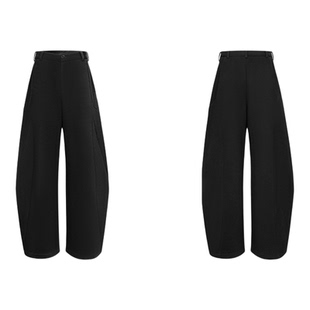 MAKE IF涌现系列温暖鸥弧休闲阔腿气球裤女26春新款