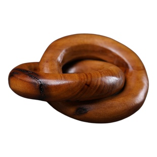 天然雷击枣木乾坤圈手把件小号盘玩整木雕刻无拼接随身携带饰品