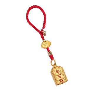 琼睿新款古法黄铜平安符牌防丢防摔手机挂绳精致短款中国风手机链挂件u盘小吊坠本命年挂坠高级感挂饰送礼物
