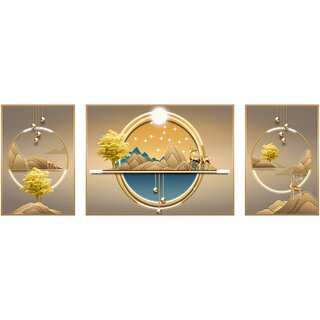 现代简约客厅装饰画沙发背景墙挂画新款大气壁画三联画轻奢晶瓷画