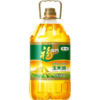 福临门黄金产地非转基因压榨玉米油5.43L*1桶食用油物理压榨家用