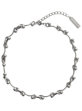 美式圆弧锁骨链男士不掉色钛钢项链男生潮牌嘻哈小众高级感配饰