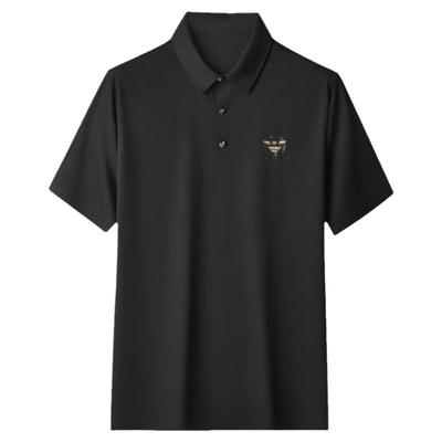 高端灰色速干冰丝翻领polo衫男