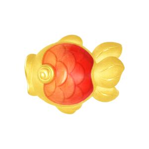 周大生黄金腕美转运珠手链足金锦鲤串珠硬金珐琅手绳多巴胺穿搭