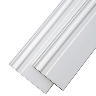 格然 别墅15公分欧式 纯白色实木踢脚线 象牙白20cm地脚线 贴脚线