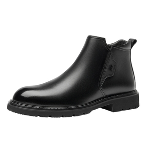 梦特娇英伦风马丁靴男冬真皮高帮休闲皮鞋复古皮靴加绒切尔西短靴