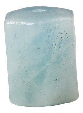 天然水晶海蓝宝蓝天白云六棱桶珠