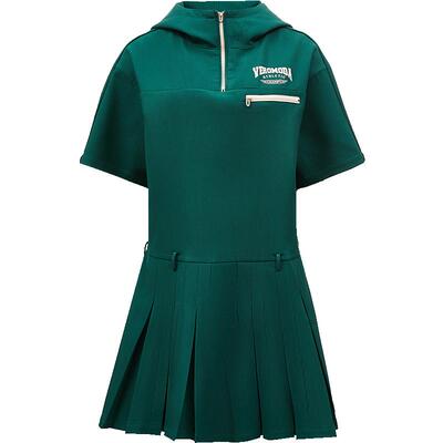 VeroModa立领连帽百褶连衣裙