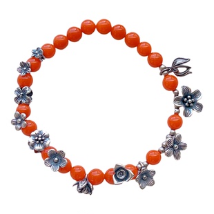 三七老银饰品配件小花朵花苞玉兰花桂花隔珠吊坠提溜挂坠diy手链