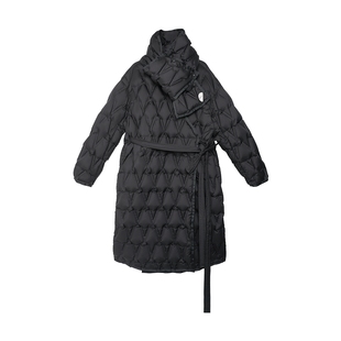 高密防绒拒水面料 半圆女装[运动]2025冬可拆卸围脖长款羽绒服女