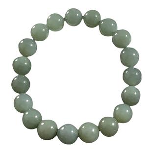 新疆和田玉且末料10MM圆珠手串蓝色珠子天然玉石正品保证配证书