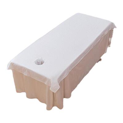 纯棉美容院专用床单单件白色按摩趴巾养生推拿全棉带洞帘 SPA会所