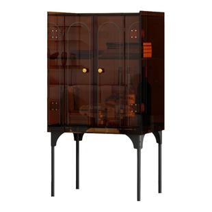 灰方【何穗同款】亚克力置物柜多功能储物柜家用卧室沙发边柜酒柜