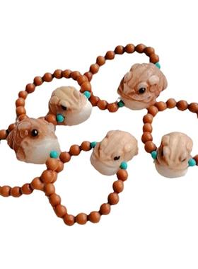 呱呱来财搭配橄榄核戒指戒子 女款小红书同款戒指