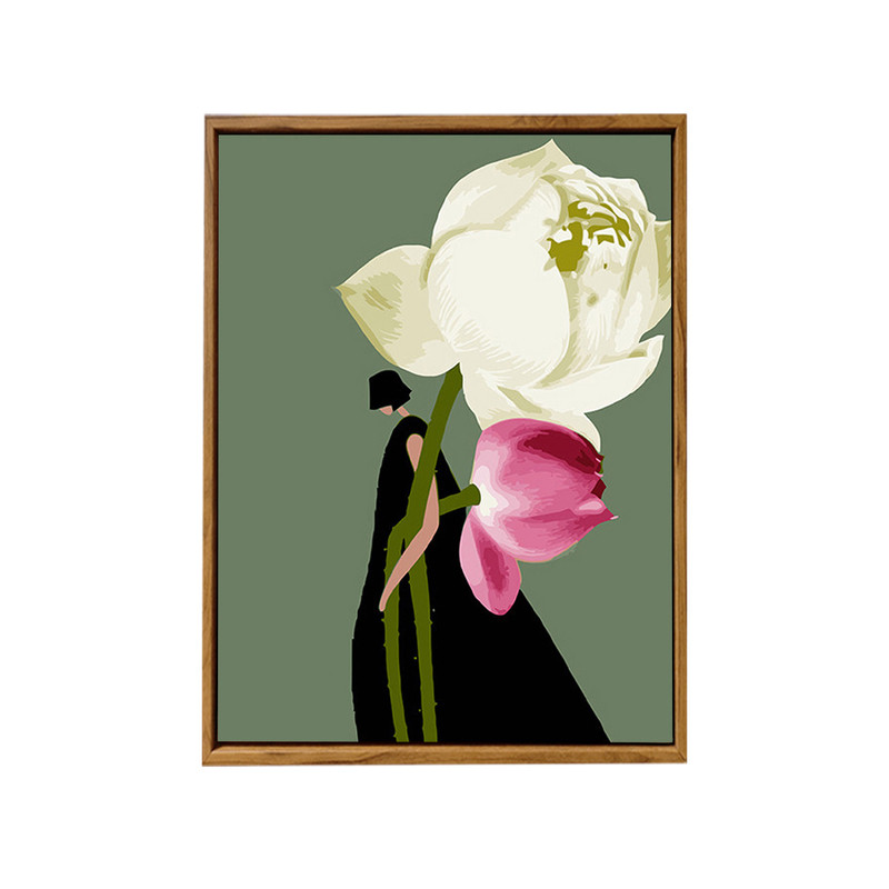 高级感小众花卉女孩DIY数字油画