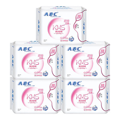abc卫生巾棉柔亲肤超薄夜用280姨妈女士组合装整箱正品官方旗舰店