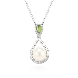 中国黄金央创珍珠项链女款纯银饰吊坠送妈妈款生日礼物女士s925