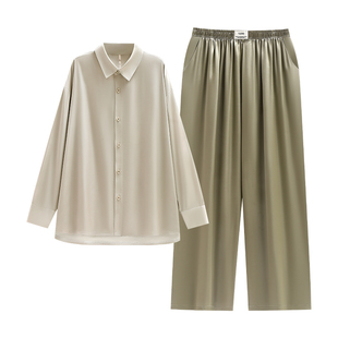 悦内睡衣男款春秋季冰丝绸长袖家居服男士大码四季通用高级感套装