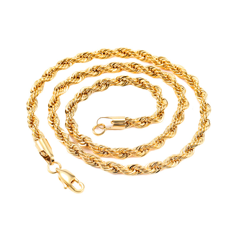 GRGR  short twist chain金色麻花链18K金色项链男女嘻哈锁骨链