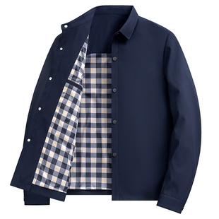 爸爸春装外套40岁50中年男士老干部行政夹克中老年人春秋休闲上衣