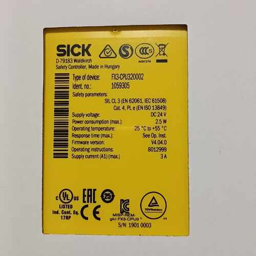 询价SICK西克CPU安全继电器 FX3-CPU320002