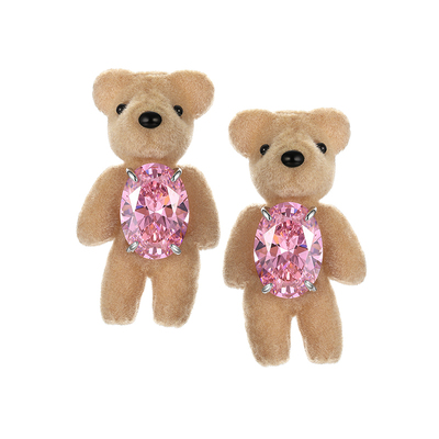 YVMIN尤目植绒小熊耳钉