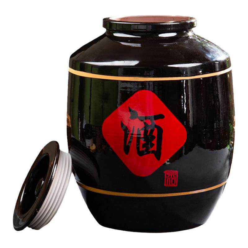 家用密封100斤陶瓷黑釉酒坛子