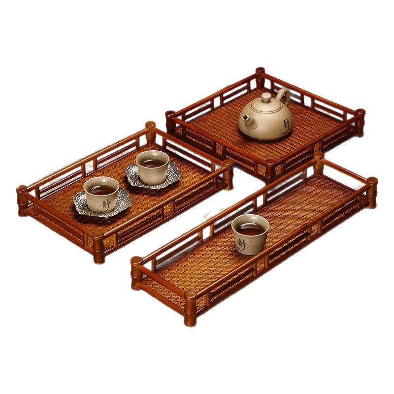 竹制品竹编茶盘手长方形茶具