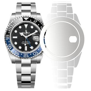 贴坏换新]适用于劳力士格林尼治国米圈m126710blnr钢化膜40表扣贴膜GMT表链表膜豪华版表圈修复定制后膜玻璃