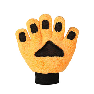 双面五指洗车手套毛绒熊掌擦车打泡沫刷车抹布汽车用清洁不伤漆面