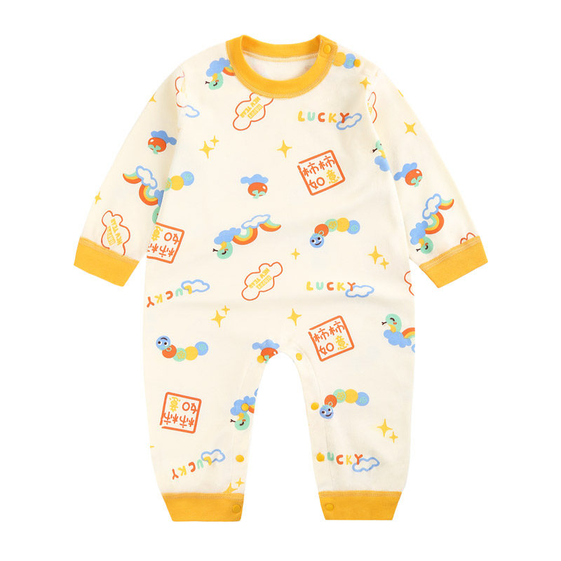婴儿连体衣秋季纯棉a类哈衣爬服秋冬幼儿睡衣秋款一岁男宝宝衣服