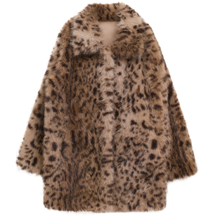 01/04 0点ohmyloli法式复古时髦豹纹翻领复合麂皮绒环保皮草