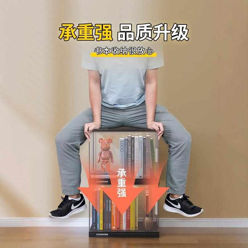 书架置物架落地靠墙边角落儿童带门防尘客厅展示多层收纳家用书柜