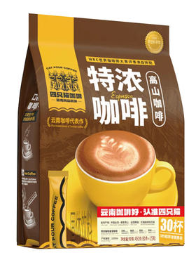 四只猫三合一速溶咖啡特浓30条