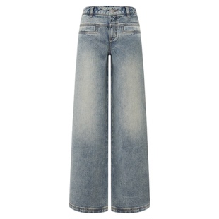 ANN ANDELMAN女士微低腰直筒型牛仔裤银泰百货301286