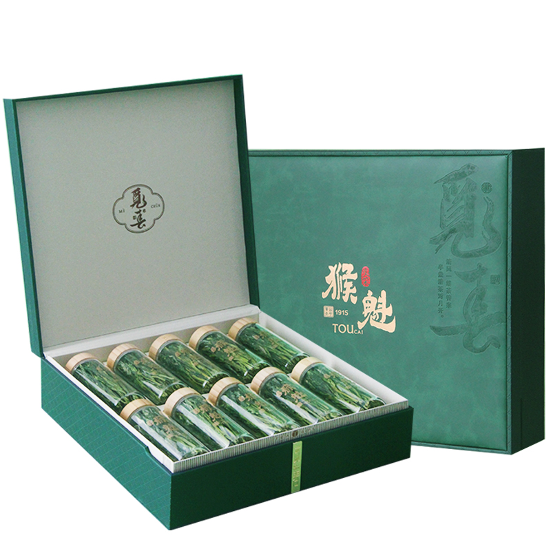 2025新茶手工捏尖太平猴魁特級(jí)茶葉安徽黃山核心區(qū)綠茶瓶裝禮盒裝