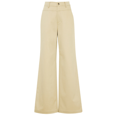 夏莫卡极简拉夫美学卡其色直筒裤