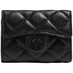 【小优家包包】HOYOZI真皮卡包女士羊皮多卡位菱格三折