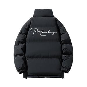 ProteusBoy棉衣男冬季男生美式线条字母防寒保暖立领面包服厚外套