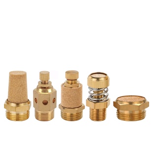 铜消声器长头平头节流消音器气动1/2/3/4/6分电磁阀