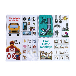 安静书-童谣系列quiet book贴纸diy自制材料包英文busy早教手工