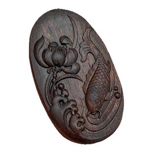 富森红土沉香年年有鱼吊坠荷花牌子项链文玩女士毛衣链男款送礼