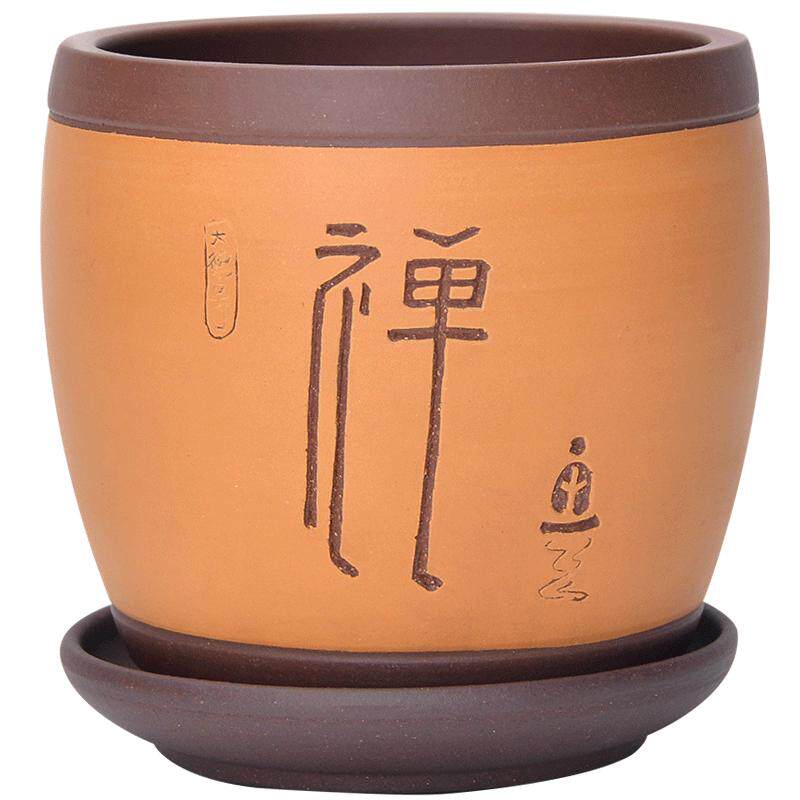 陶瓷精品文竹植物室内宜兴小花盆